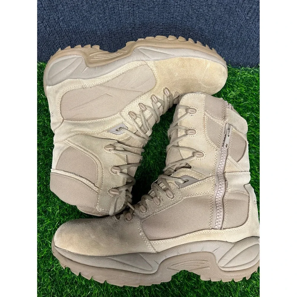 Reebok Rapid Response Sz 10 Desert Tan Suede Tactical Side Zip Combat Boots